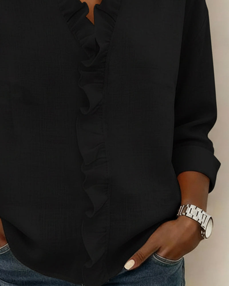 Elegant rysjebluse i pustende linmiks