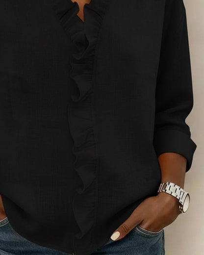 Elegant rysjebluse i pustende linmiks