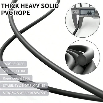 Adjustable Weighted Jump Rope for Adults, 3M Long Speed Rope with Detachable Weights & Aluminum Handle for Boxing Fitness