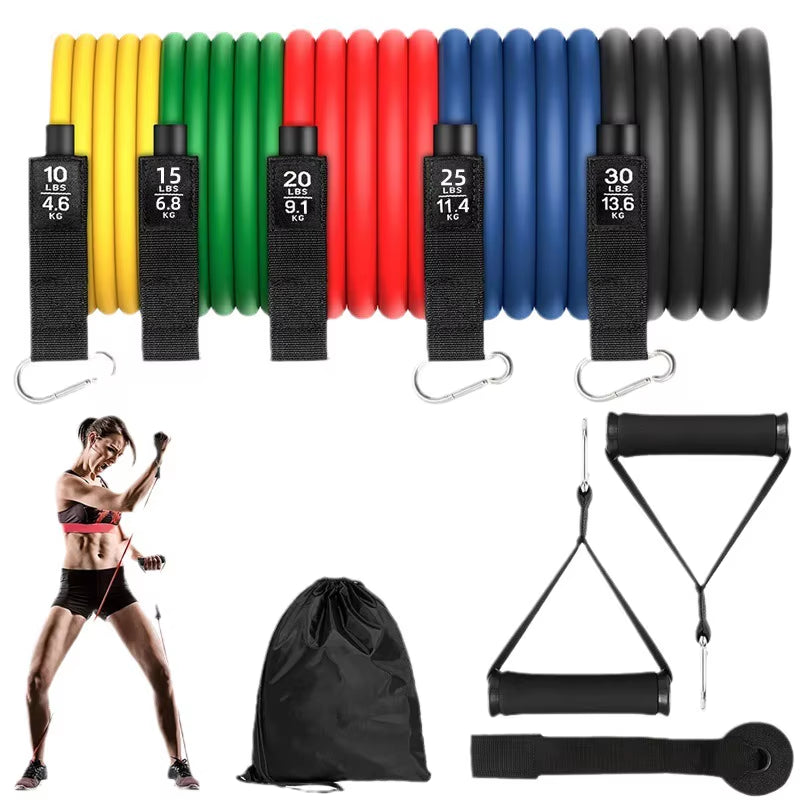 11 Pcs/Set Tension Rope Elastic Multifunctional Tension Belt Set Fitness Tension Rope Men'S and Women'S Training Ropes
